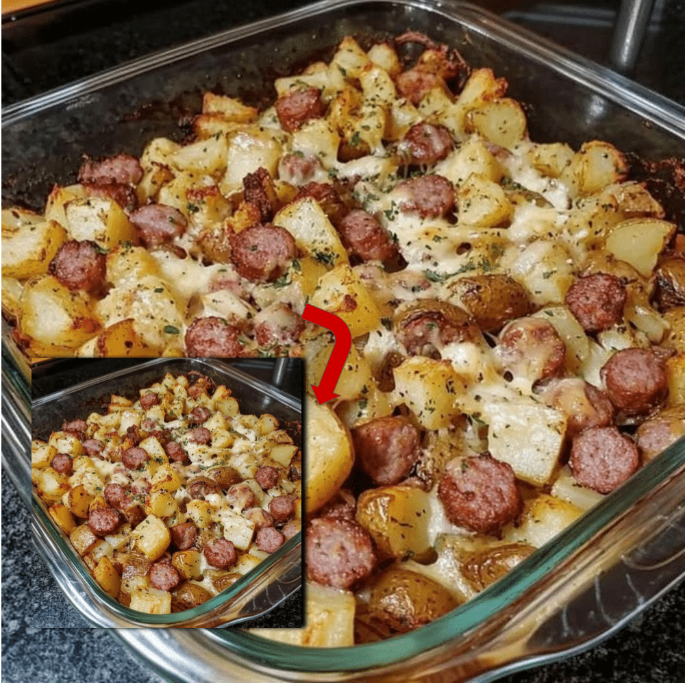 Beef Sausage Potato Bake: Easy Cheesy Dinner Recipe