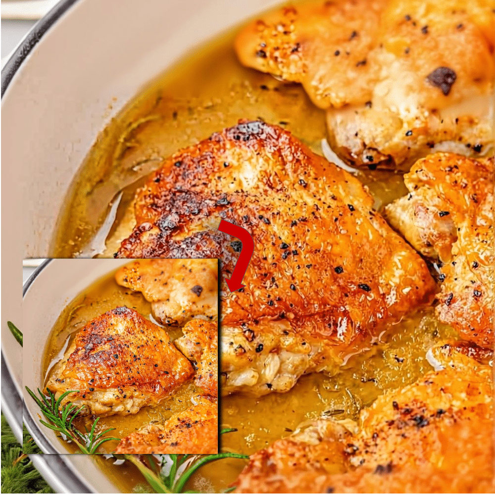 Braised Chicken Thighs with Garlic & Rosemary (Crispy & Juicy)