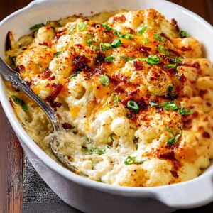Caramelized Onion Beef Cauliflower Bake: Cheesy & Low Carb