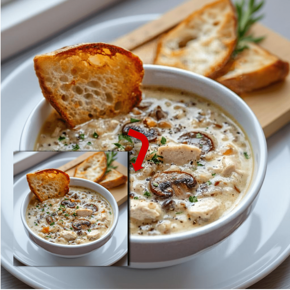 Creamy Chicken Mushroom Wild Rice Soup Recipe | Comfort Food