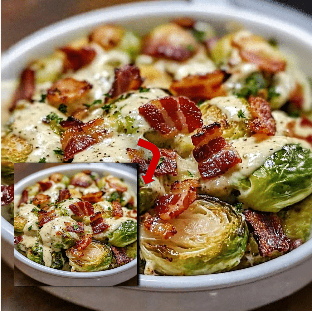 Creamy Mustard Brussels Sprouts with Crispy Beef 2 Creamy Mustard Brussels Sprouts with Crispy Beef