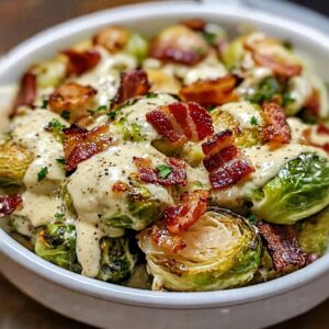 Creamy Mustard Brussels Sprouts with Crispy Beef 3 Creamy Mustard Brussels Sprouts with Crispy Beef