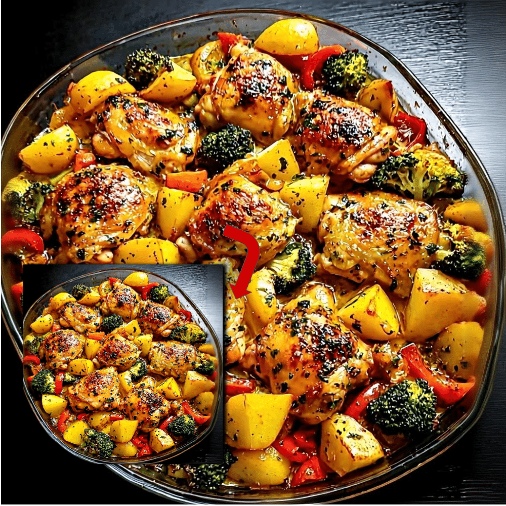 Garlic Herb Roasted Chicken Thighs & Potatoes (One-Pan) 2 Garlic Herb Roasted Chicken Thighs & Potatoes (One-Pan)