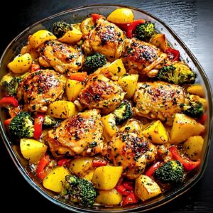 Garlic Herb Roasted Chicken Thighs & Potatoes (One-Pan) 3 Garlic Herb Roasted Chicken Thighs & Potatoes (One-Pan)