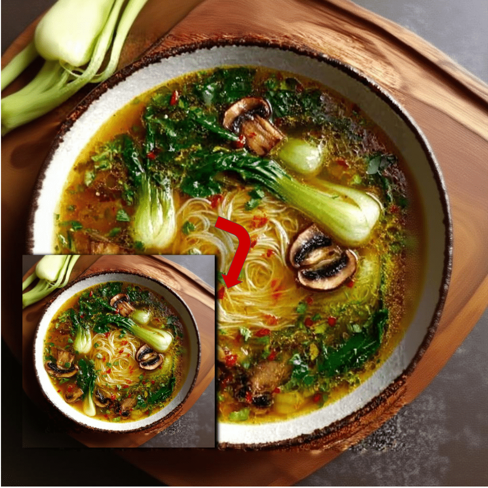 Ginger Garlic Noodle Broth Recipe with Beef & Bok Choy 2 Ginger Garlic Noodle Broth Recipe with Beef & Bok Choy