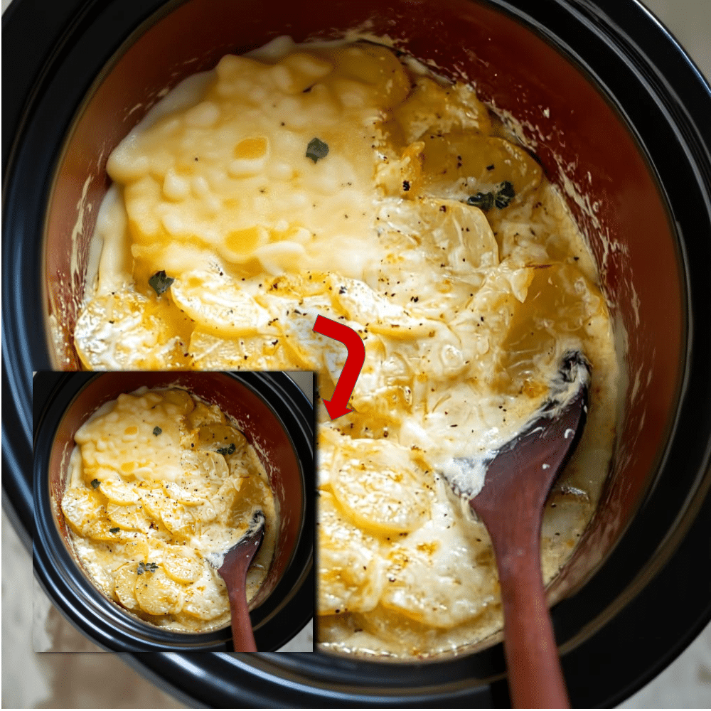 Grandma's Cheesy Slow Cooker Potatoes | Easy Comfort Side