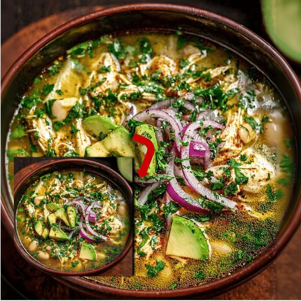 Zesty Green Chicken Chili Soup Recipe with Avocado