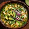 Zesty Green Chicken Chili Soup Recipe with Avocado
