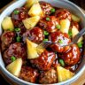 Slow Cooker Pineapple Barbecue Meatballs Recipe