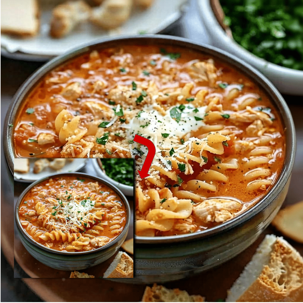 Slow Cooker Chicken Parmesan Soup Recipe (Creamy & Easy)