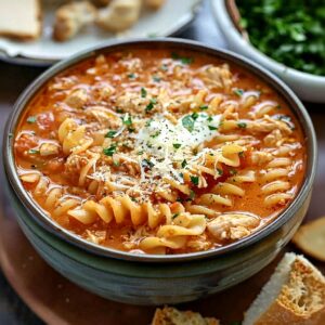 Slow Cooker Chicken Parmesan Soup Recipe (Creamy & Easy)