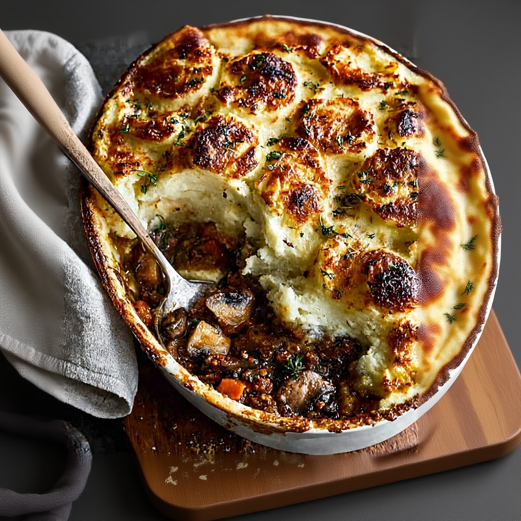 Spanish-Style Mushroom Shepherd’s Pie Recipe with Brown Butter 1 Spanish-Style Mushroom Shepherd’s Pie Recipe with Brown Butter