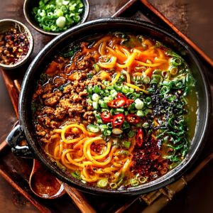 Spicy Chicken Sweet Potato Noodle Soup Recipe (30 Mins)