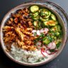 Sweet Chili Chicken Mushroom Bowls with Pickled Veggies