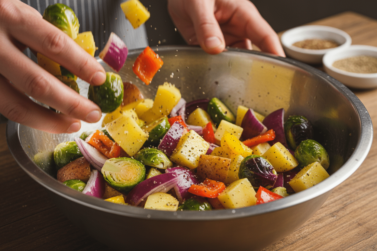 Oven Roasted Mixed Vegetables Recipe 2 Best Roasted Vegetables preparation step 1