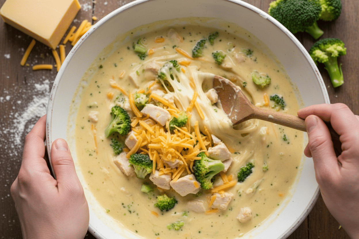 Best Cheesy Broccoli Chicken Casserole Recipe 2 Cheesy Broccoli Chicken and Rice Casserole preparation step 1