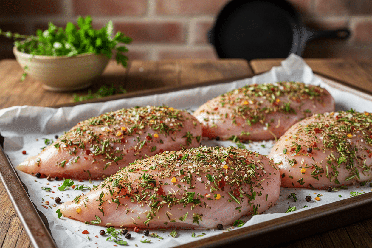 Creamy Herb Chicken with Roasted Potatoes 3 Creamy Herb Chicken with Roasted Potatoes preparation step 2