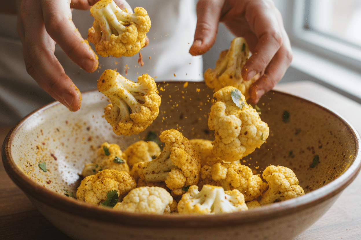 Easy Honey Curry Roasted Cauliflower 2 Honey Curry Roasted Cauliflower preparation step 1
