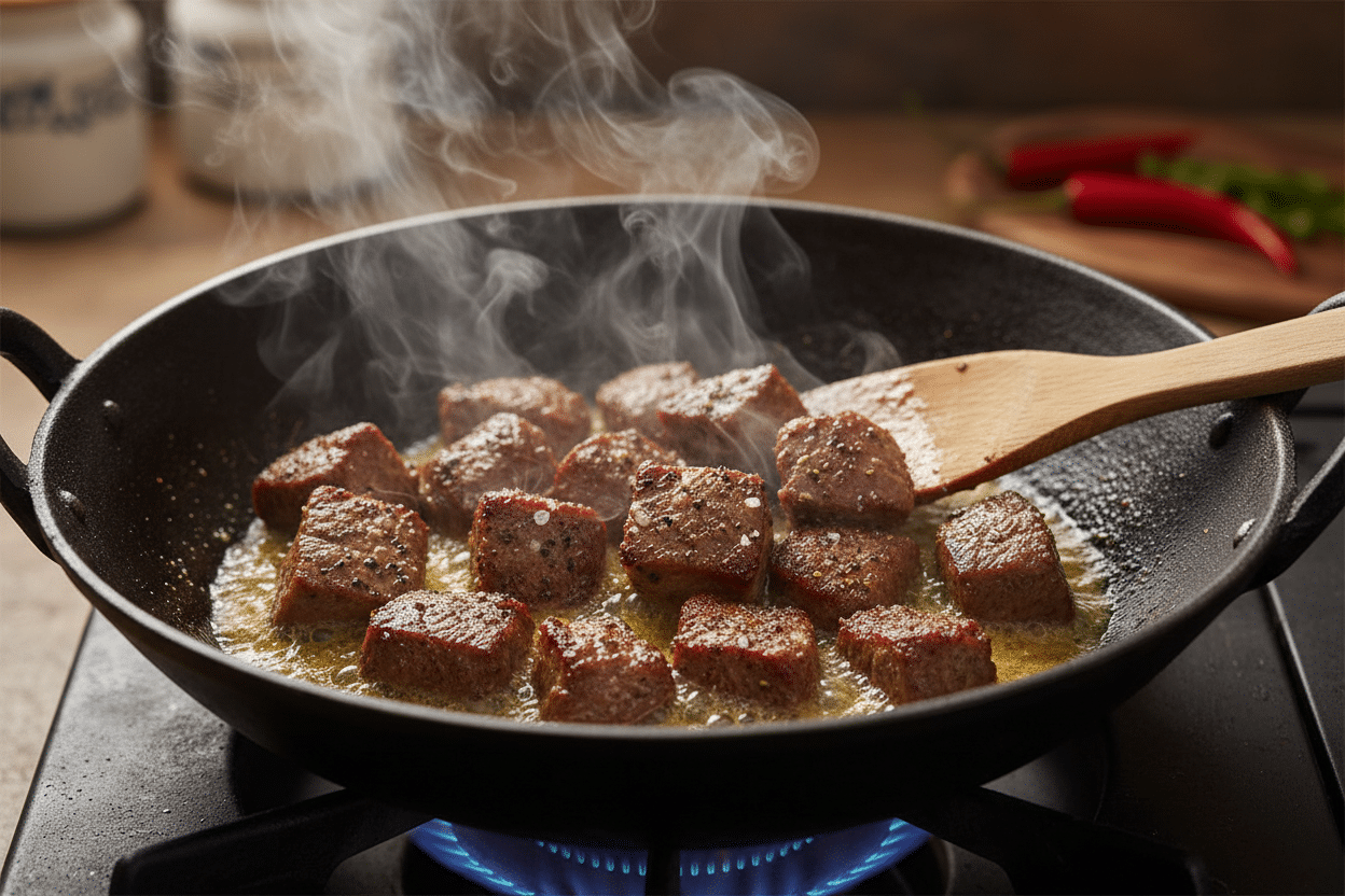 Authentic Beef Karahi Gosht Recipe (Spicy Curry) 2 Karahi Gosht preparation step 1