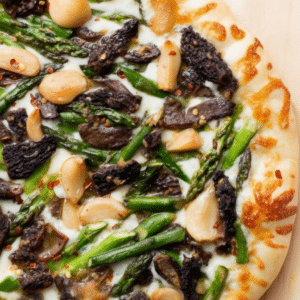 Asparagus and Morel Pizza with Garlic Confit 4 Asparagus and Morel Pizza with Garlic Confit