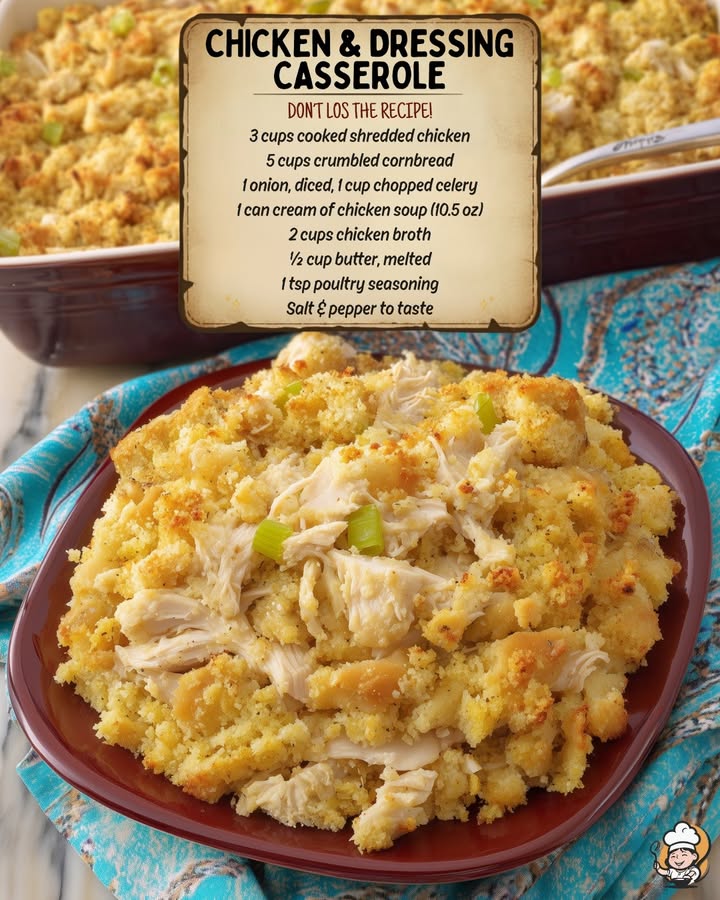 Southern Chicken Dressing Casserole Recipe - Classic Comfort