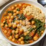 Hearty Chickpea Spinach Stew with Couscous