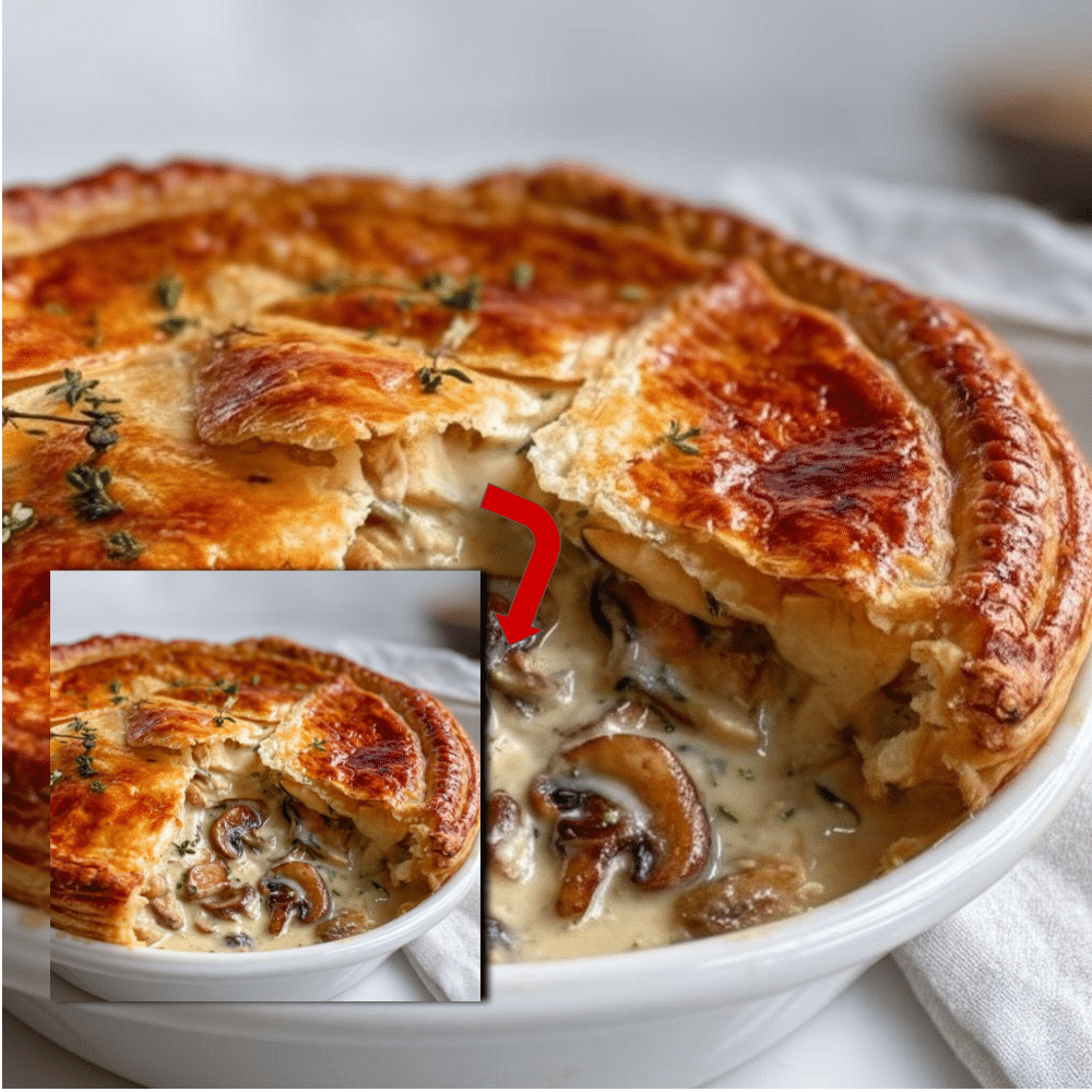 Creamy Chicken Mushroom Pie: Comforting & Flaky Recipe