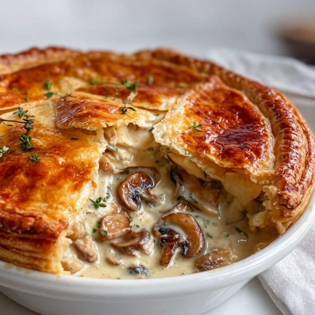 Creamy Chicken Mushroom Pie: Comforting & Flaky Recipe