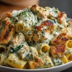 Creamy Pesto Chicken Pasta Bake: Easy Dinner Recipe