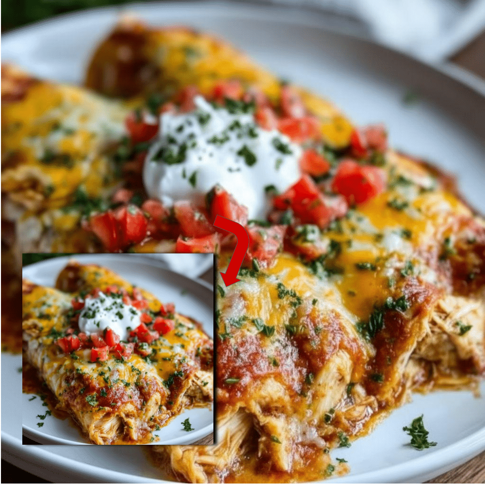 Easy Chicken Enchiladas with Creamy White Sauce