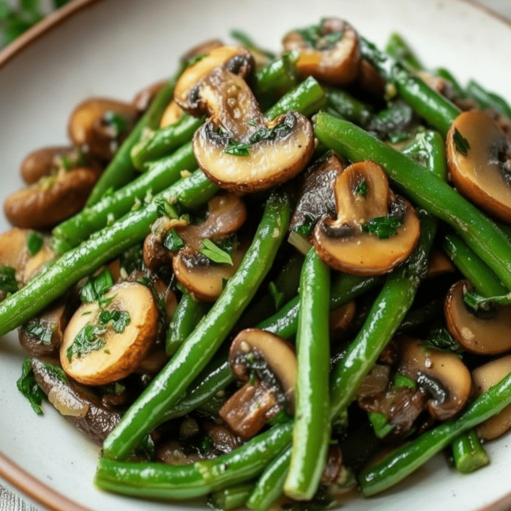 Garlic Butter Green Beans and Mushrooms (Easy Side Dish) 1 Garlic Butter Green Beans and Mushrooms (Easy Side Dish)