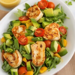 Grilled Halloumi Salad Recipe (Fresh & Crispy)