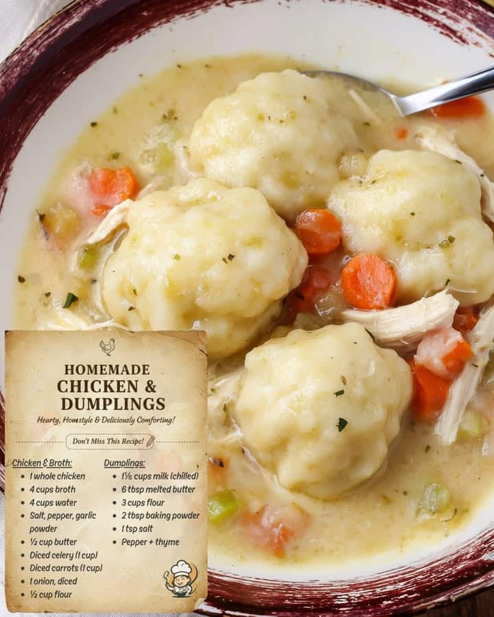Homemade Chicken and Dumplings Recipe (Grandma's Fluffy Style)