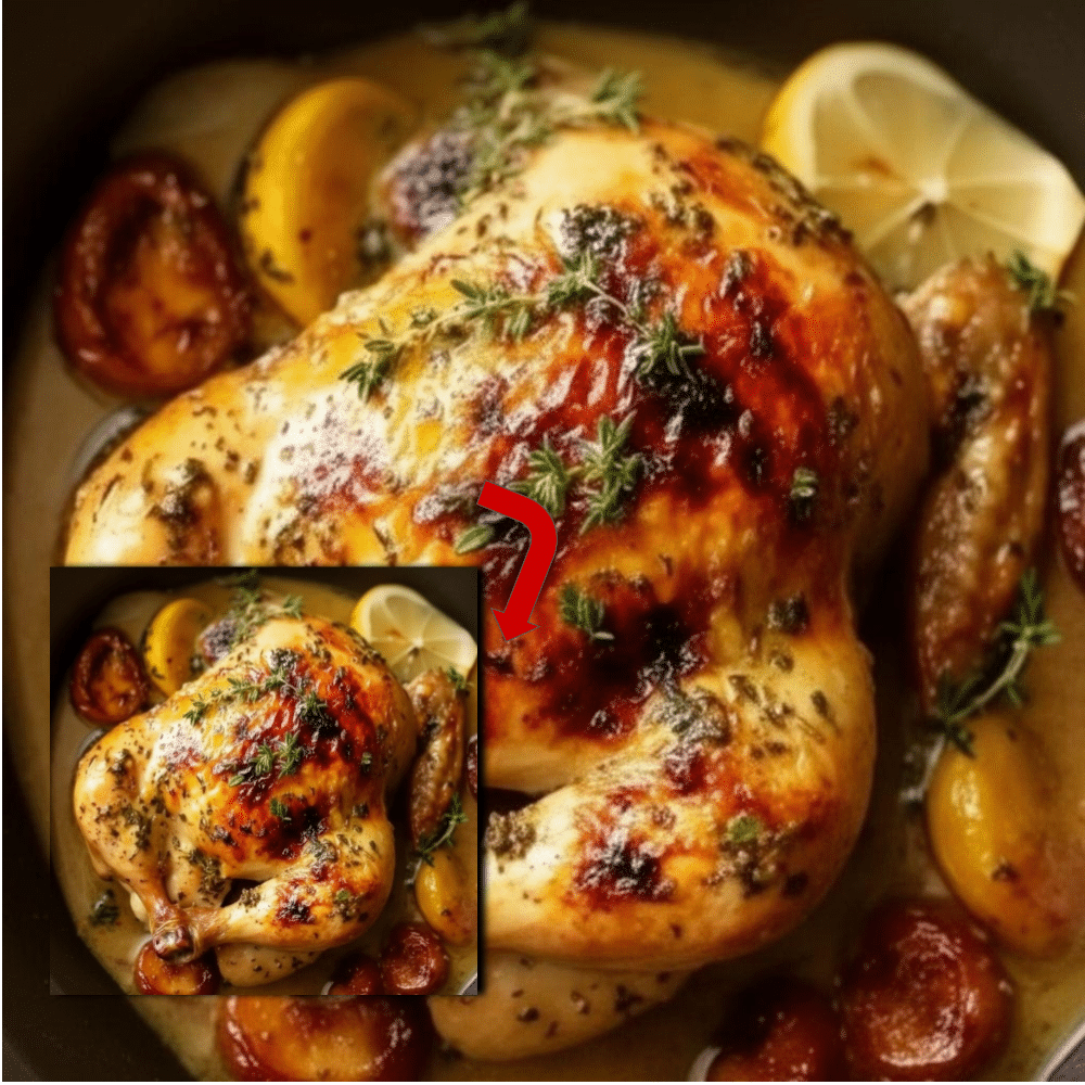 Lemon Herb Roasted Chicken with Plums