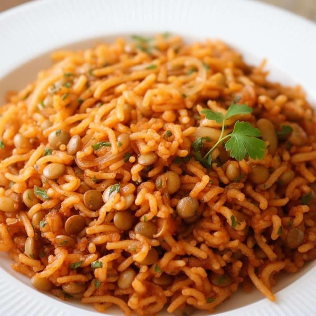 Easy Lentil Rice Pilaf with Vermicelli (Vegan)