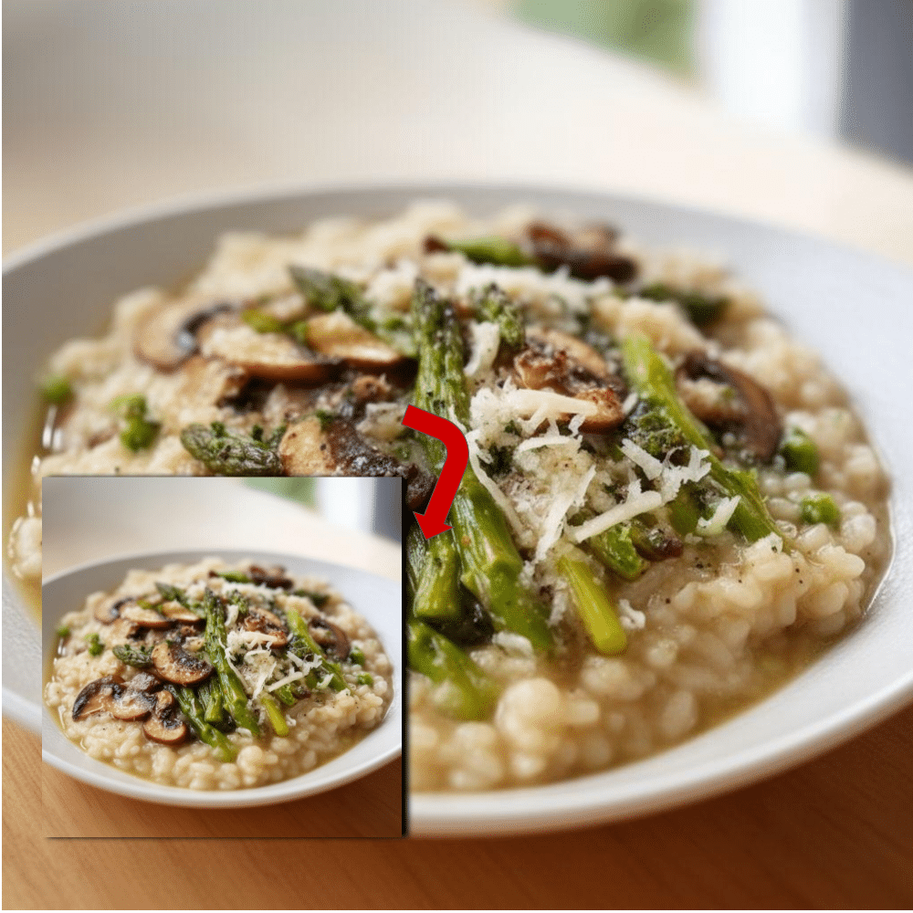 Creamy Mushroom Asparagus Risotto Recipe