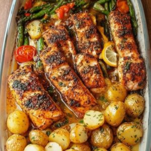 Easy Oven Baked Herb Salmon with Potatoes