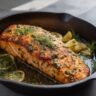 Crispy Pan Seared Salmon Recipe with Lemon