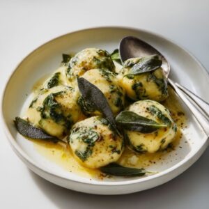 Authentic Spinach Ricotta Gnudi with Sage Butter