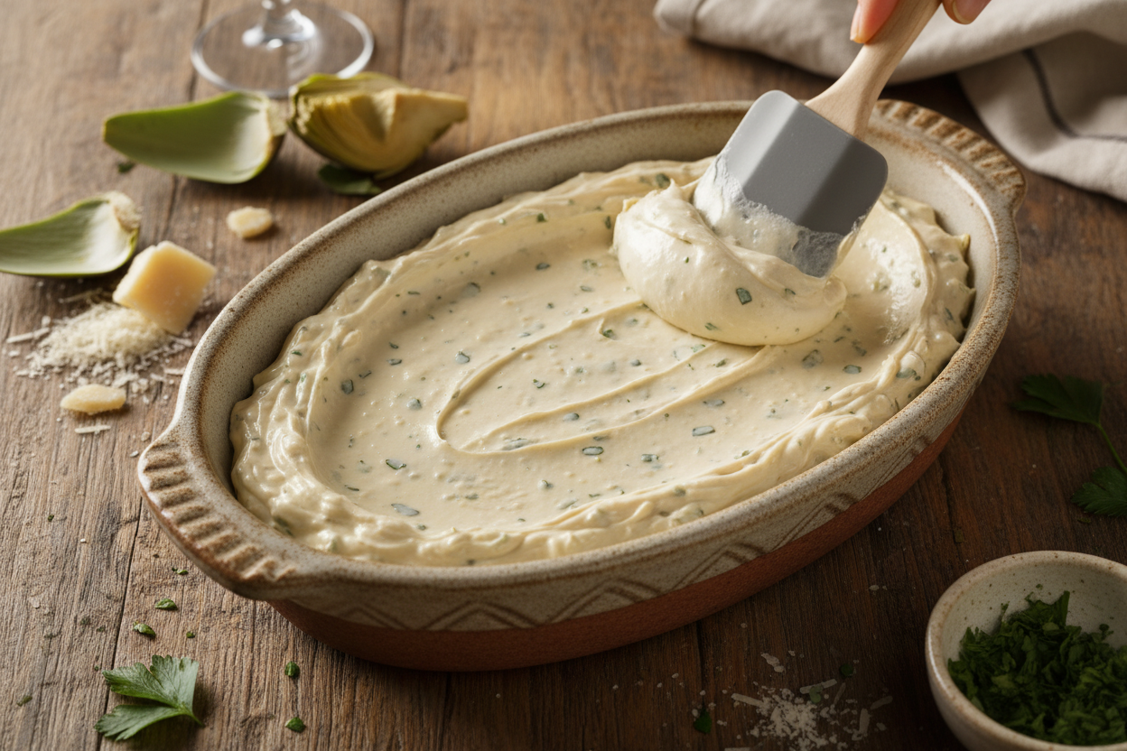 Easy Baked Artichoke Dip: Creamy Appetizer 3 Artichoke Dip preparation step 2