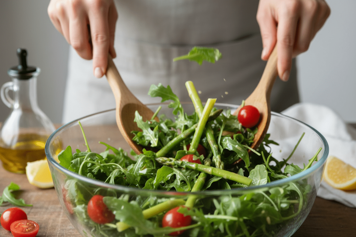 Arugula Salad with Parmesan preparation step 1
