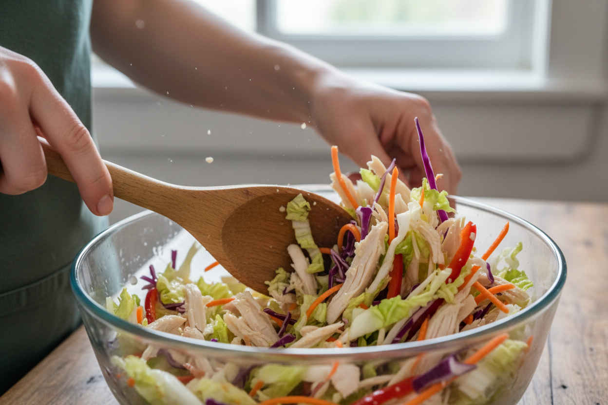 Asian Chicken Crunch Salad preparation step 1