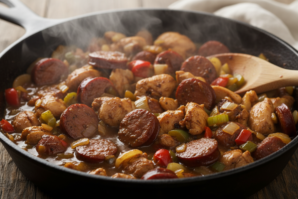 Authentic New Orleans Creole Gumbo with Shrimp and Beef Sausage preparation step 2