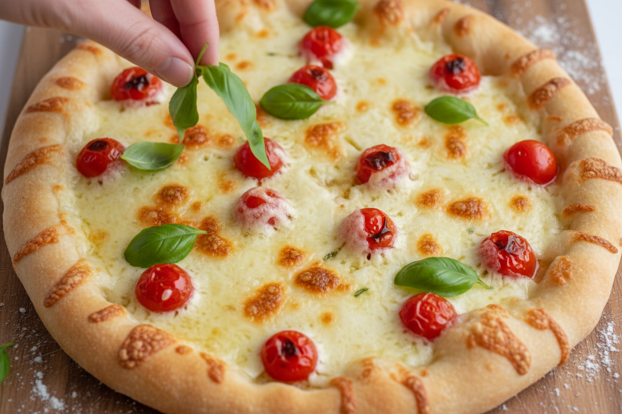 Caprese Flatbread with Balsamic Glaze preparation step 2