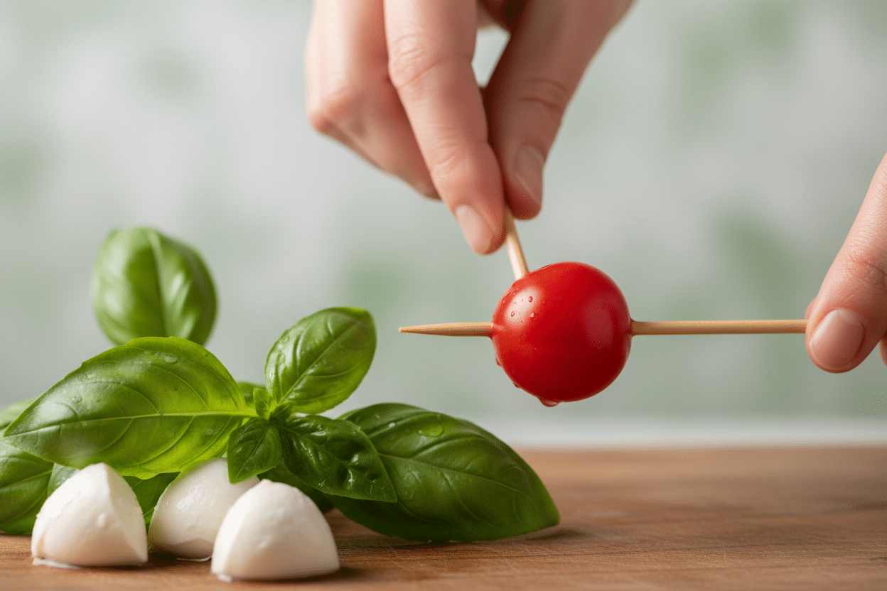 Caprese Skewers Recipe with Balsamic Glaze preparation step 1