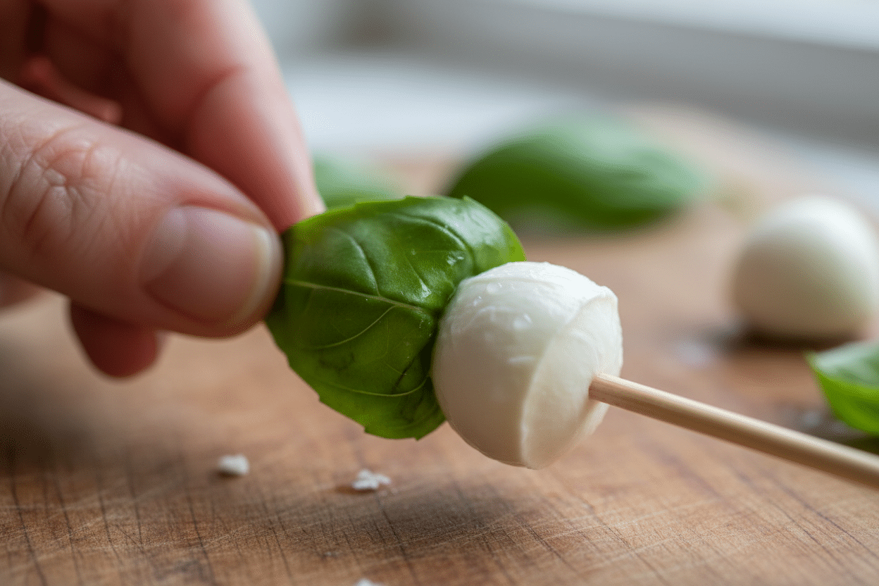 Caprese Skewers Recipe with Balsamic Glaze preparation step 2