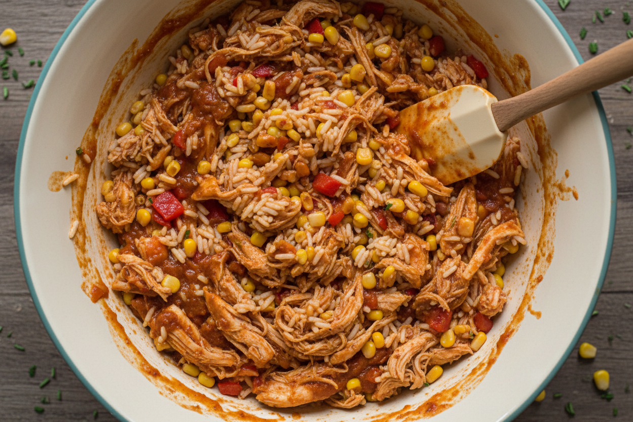 Chicken Enchilada Rice Casserole preparation step 1