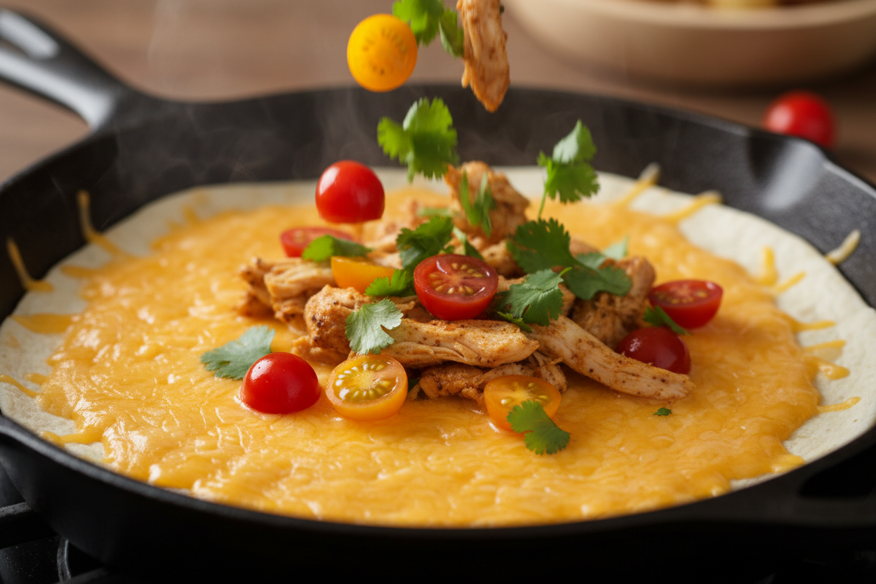 Chicken and Cheese Quesadilla preparation step 1