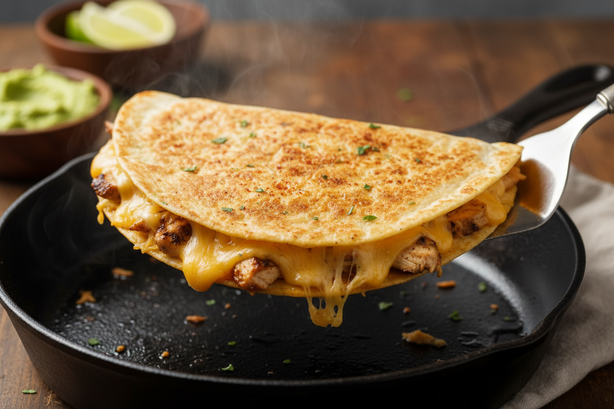 Chicken and Cheese Quesadilla preparation step 2