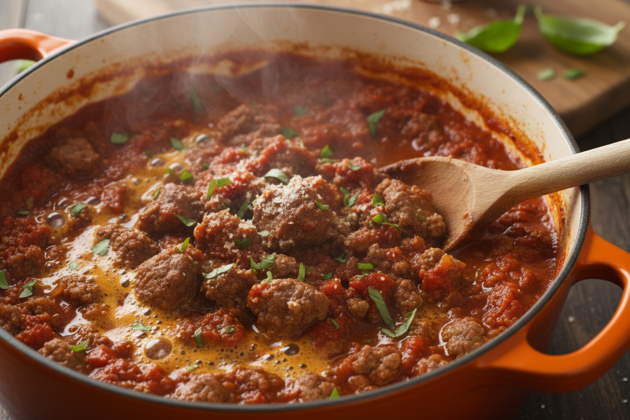 Classic Beef Bolognese Lasagna preparation step 1